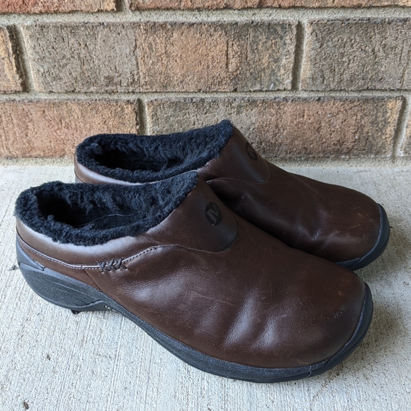 Merrell Encore Ice Smooth Bug Brown Lined Clogs Women's Size 7 - Picture 7 of 9